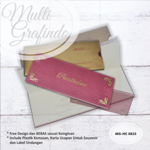 Cetak Undangan Hardcover full color 23,5x9,5 cm